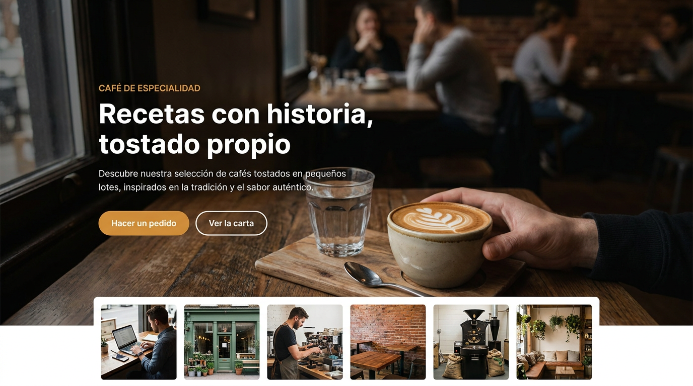 Captura de la web de la cafetería creada por Nedertec